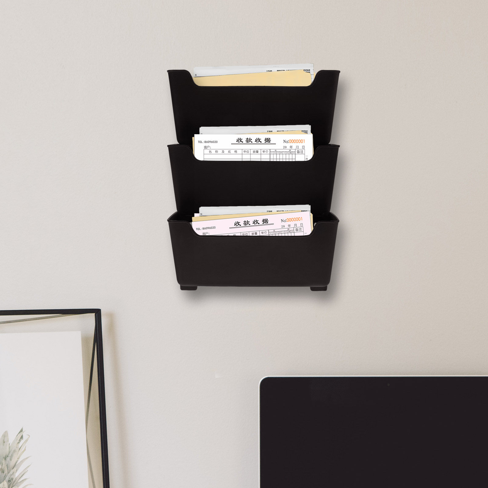 Magazine Holder Rack - 1 ensemble d'organiseur mural transparent pour