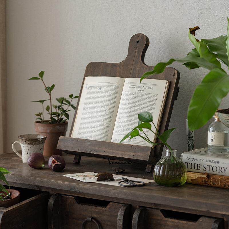 Magazine Holder Rack - Présentoir rétro en bois massif pour