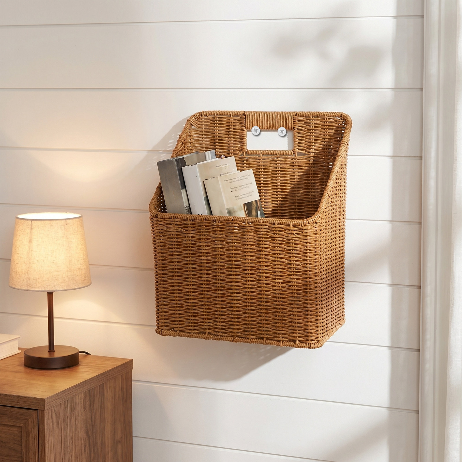 Panier mural tressé en rotin s - Magazine Holder Rack avis et prix